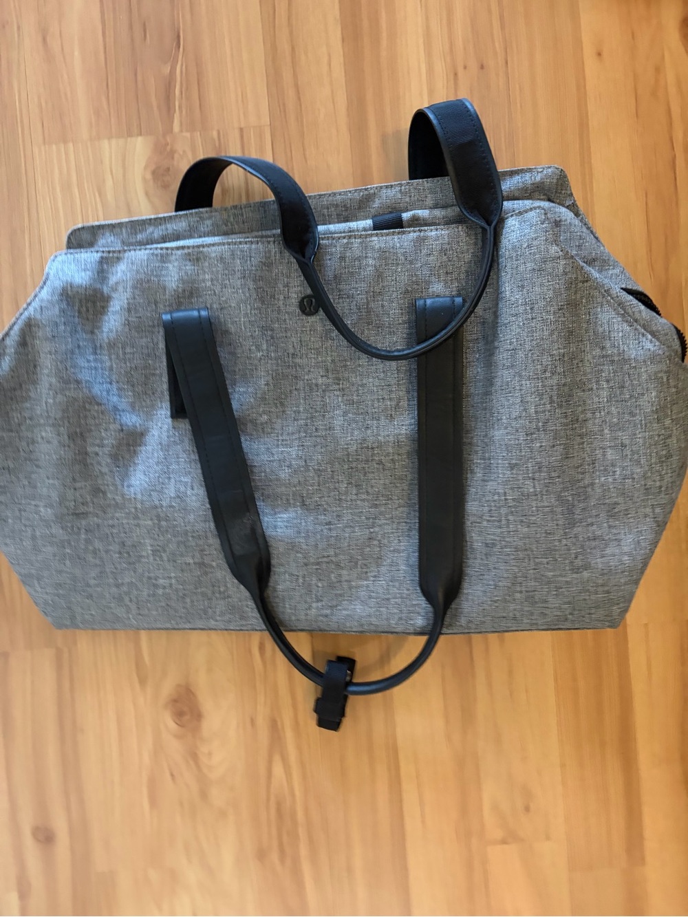 Lululemon Gray Black Tote Laptop Work Travel Bag Adjustable Strap